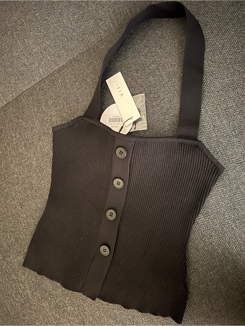 NWT Mable Black ribbed halter sweater size S